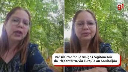 Empresária brasileira relata saída de moradores de Teerã e restrições de internet e combustível no Irã.