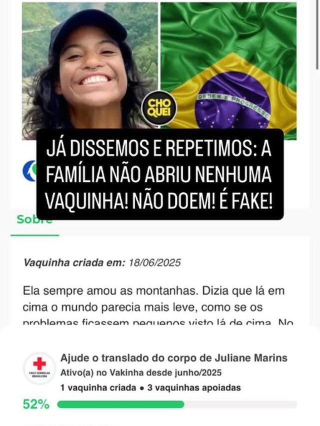 Família alerta para golpe em vaquinha falsa sobre translado do corpo de Juliana Marins ao Brasil