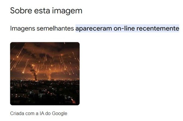 Imagem de chuva de mísseis em Tel Aviv é gerada por inteligência artificial, não é real.