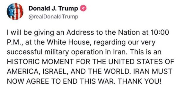 TV iraniana afirma que cidadãos americanos e militares na região são agora alvos.