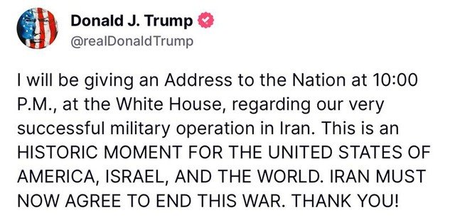 TV iraniana afirma que cidadãos americanos e militares na região são agora alvos.