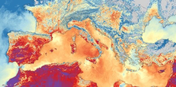 Satélite revela calor extremo no sul da Europa